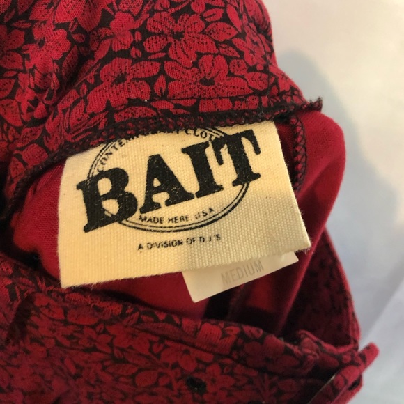 Bait sz m red floral loose shorts belted vintage - Picture 6 of 8